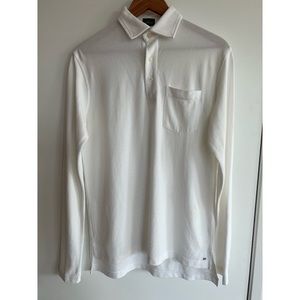 Sid Mashburn Long-Sleeved Polo White Pima Pique S